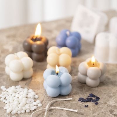 Bubbelkaarsen van sojawas gieten