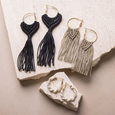 Macramé oorbellen