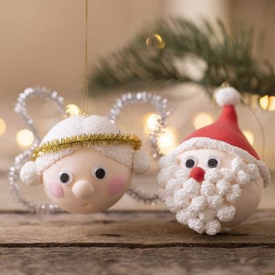 Kerstman en engel van Silk Clay® en Foam Clay®