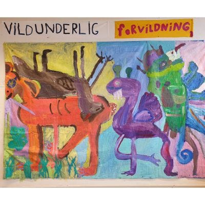 Groot schilderij op zeildoek