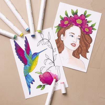 Starter hobbyset: Leer hoe u inkleurt met stiften