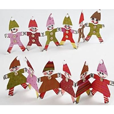 Vrolijke elfen op een rij