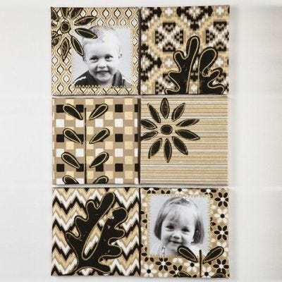 Canvas gedecoreerd met handgemaakt papier