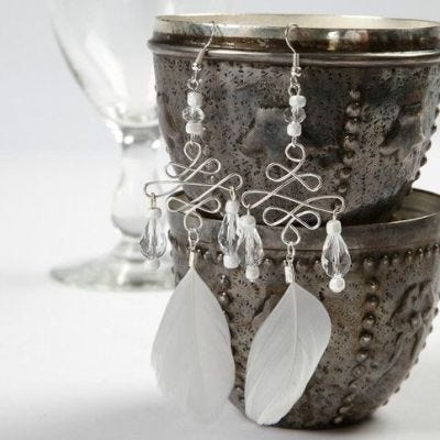 Oorbellen gemaakt Wire Wrapping