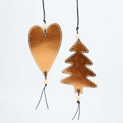 Hangende kerstdecoraties van metallic foliekarton