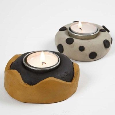 Kandelaars met zelf hardende klei