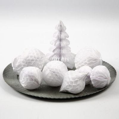 Kerstdecoraties van concertina papier
