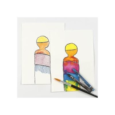 Aquarel waskrijt in in de praktijk