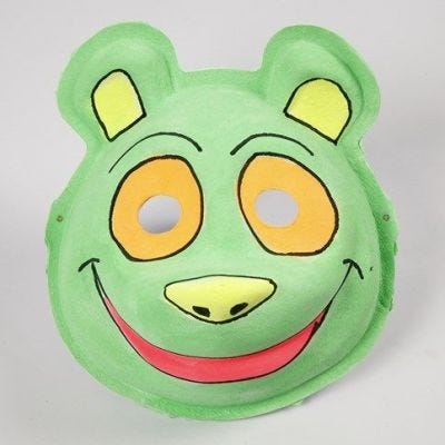 Een masker gedecoreerd met neon waterverf