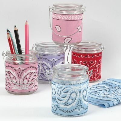 Kandelaars met bandana decoupage