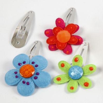 Haarspelden met bloemen en cabochons