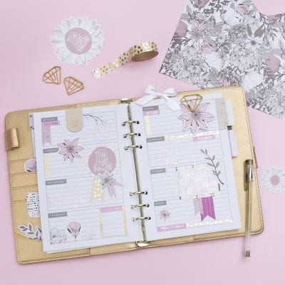 Gedecoreerde 5 week planner voor Bullet journal en kalender
