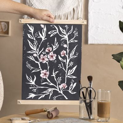 Poster met lino printing