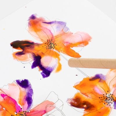 Zo maakt u effecten in aquarel met een blaasrietje