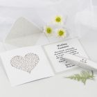 Uitnodiging voor huwelijk met cut-out filigraan hart en bijpassende envelop