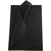 Tissuepapier, 50x70 cm, 17 gr, zwart, 25 vel/ 1 doos