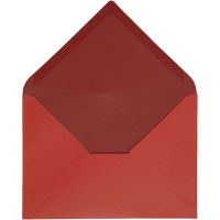 Envelop, afmeting envelop 11,5x16 cm, 100 gr, rood/wijnrood, 10 stuk/ 1 doos