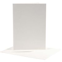Kaarten en enveloppen, afmeting kaart 12,5x17,5 cm, afmeting envelop 14x19 cm, off-white, 10 set/ 1 doos