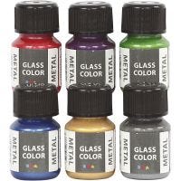 Glass Color Metal, diverse kleuren, 6x30 ml/ 1 doos