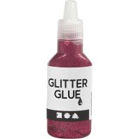 Glitterlijm, roze, 25 ml/ 1 fles