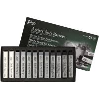 Gallery Soft Pastel Set, L: 6,5 cm, dikte 10 mm, zwart/wit harmonie, 12 stuk/ 1 doos