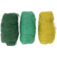 Gekaarde wol, groen/turquoise harmonie, 3x10 gr/ 1 doos