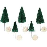 Kerstbomen, H: 40+60 mm, groen, 5 stuk/ 1 doos