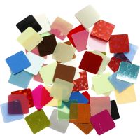 Folie mozaiektegels, afm 10x10 mm, diverse kleuren, 10 gr/ 1 doos