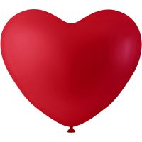 Ballonnen, hart, rood, 8 stuk/ 1 doos