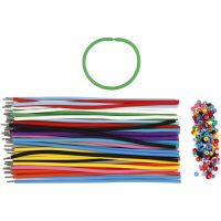 Armbanden, L: 20 cm, dikte 4 mm, diverse kleuren, 48 set/ 1 doos