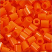 Strijkkralen, afm 5x5 mm, gatgrootte 2,5 mm, medium, helder oranje (32233), 1100 stuk/ 1 doos