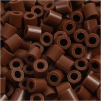 Strijkkralen, afm 5x5 mm, gatgrootte 2,5 mm, medium, chocolate (32249), 1100 stuk/ 1 doos