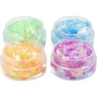 Glitter Clay, iriserend oranje, iriserend groen, iriserend blauw, iriserend roze, 4x5 ml/ 1 doos