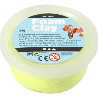 Foam Clay®, glitter, geel, 35 gr/ 1 Doosje