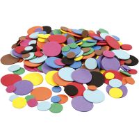 EVA Foam cirkels, d 12+20+32 mm, diverse kleuren, 300 div/ 1 doos