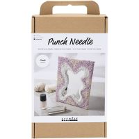 Hobbyset Punch Needle, Spiegel, pastelkleuren, 1 doos