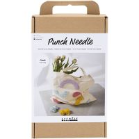Hobbyset Punch Needle, Draagtas, pastelkleuren, 1 doos