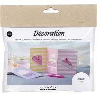 Mini Hobbyset Decoratie, Taartjes, pastel geel, pastel paars, pastel roze, 1 doos