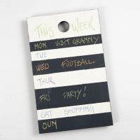A Weekly Calendar from a Chopping Board with Blackboard Paint