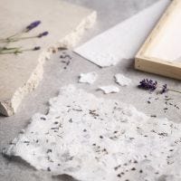 How to make handmade paper with card and dried lavender