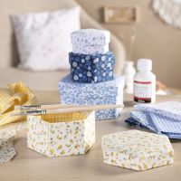 Boxes with fabric decoupage