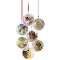 Beautiful plastic baubles with decoration inside