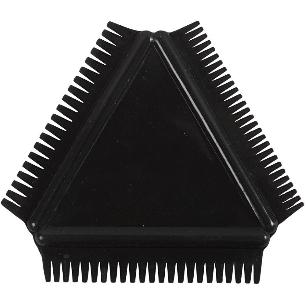 Structuurkam van rubber, afm 9 cm, zwart, 1 stuk