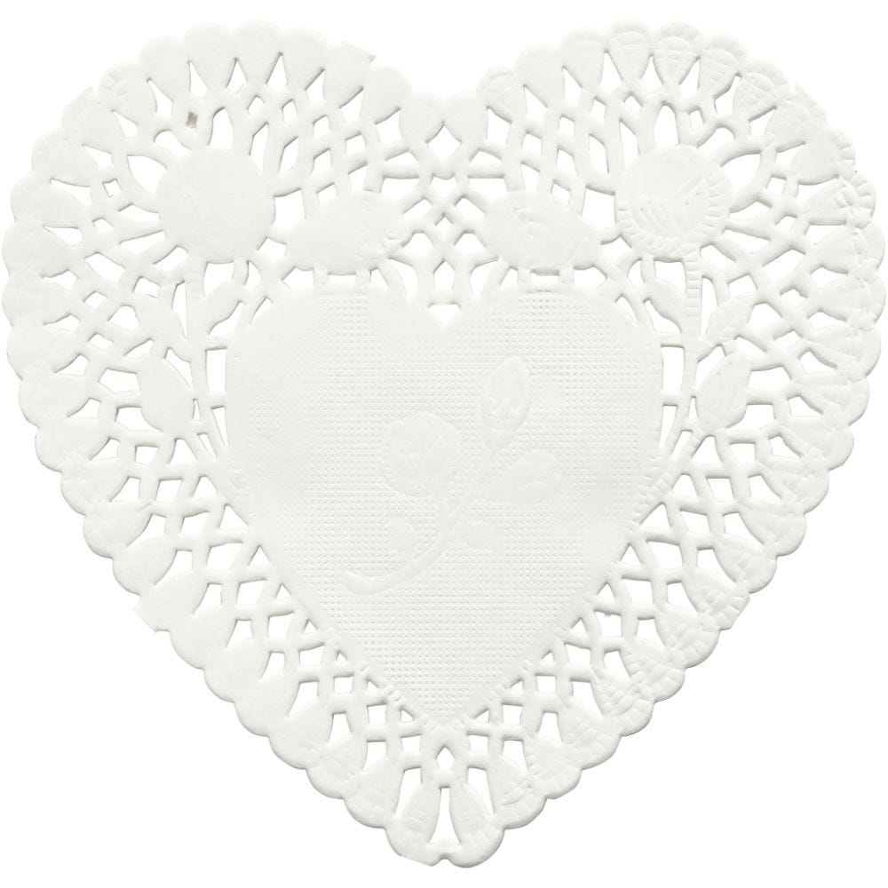 Cake servetten, hart, d 10 cm, 30 stuk/ 1 doos