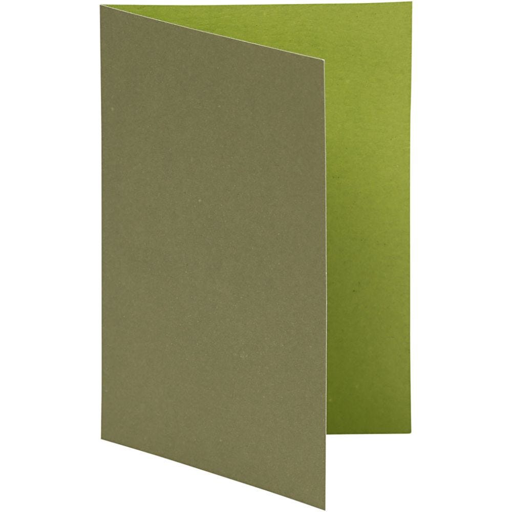 Kaart, afmeting kaart 10,5x15 cm, 250 gr, lime green/donkergroen, 10 stuk/ 1 doos