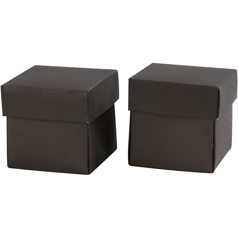 Vouwdoos, afm 5,5x5,5 cm, 250 gr, zwart, 10 stuk/ 1 doos