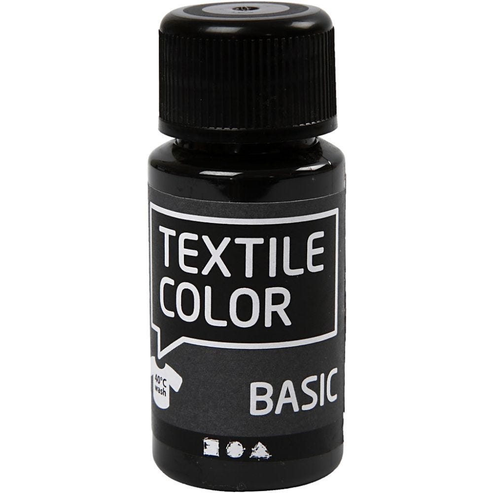 Textile Color, zwart, 50 ml/ 1 fles