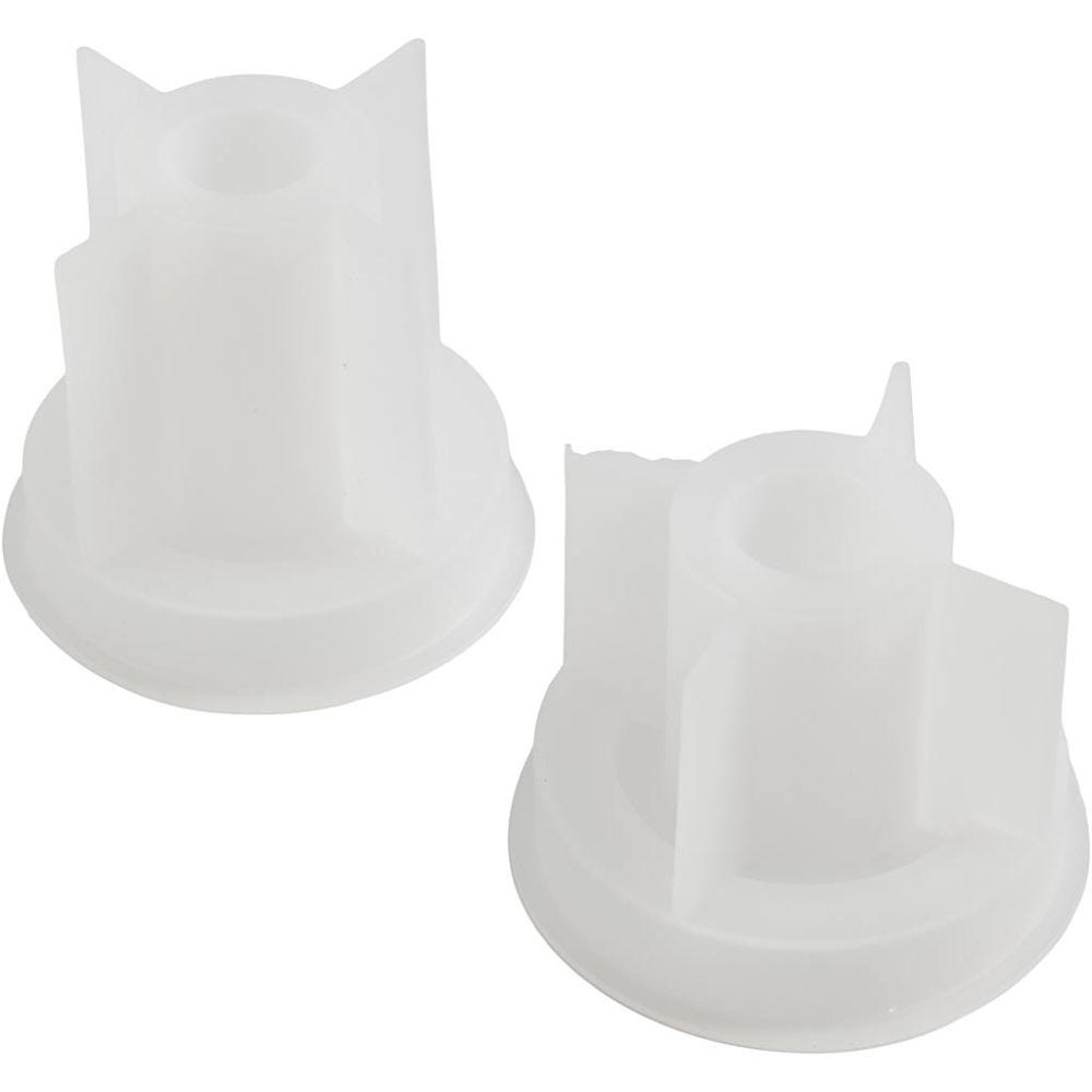Siliconen vormen, Kandelaar, H: 5,8+7,5 cm, d 7,5 cm, gatgrootte 2-2,5 cm, mat transparant, 2 stuk/ 1 doos