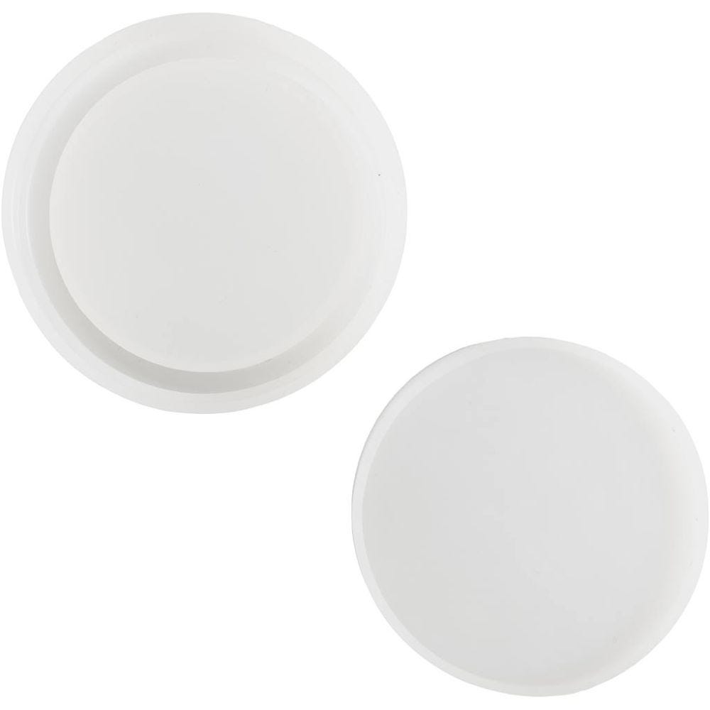 Siliconen vormen, Pot met deksel, H: 4,3 cm, d 7 cm, mat transparant, 1 stuk