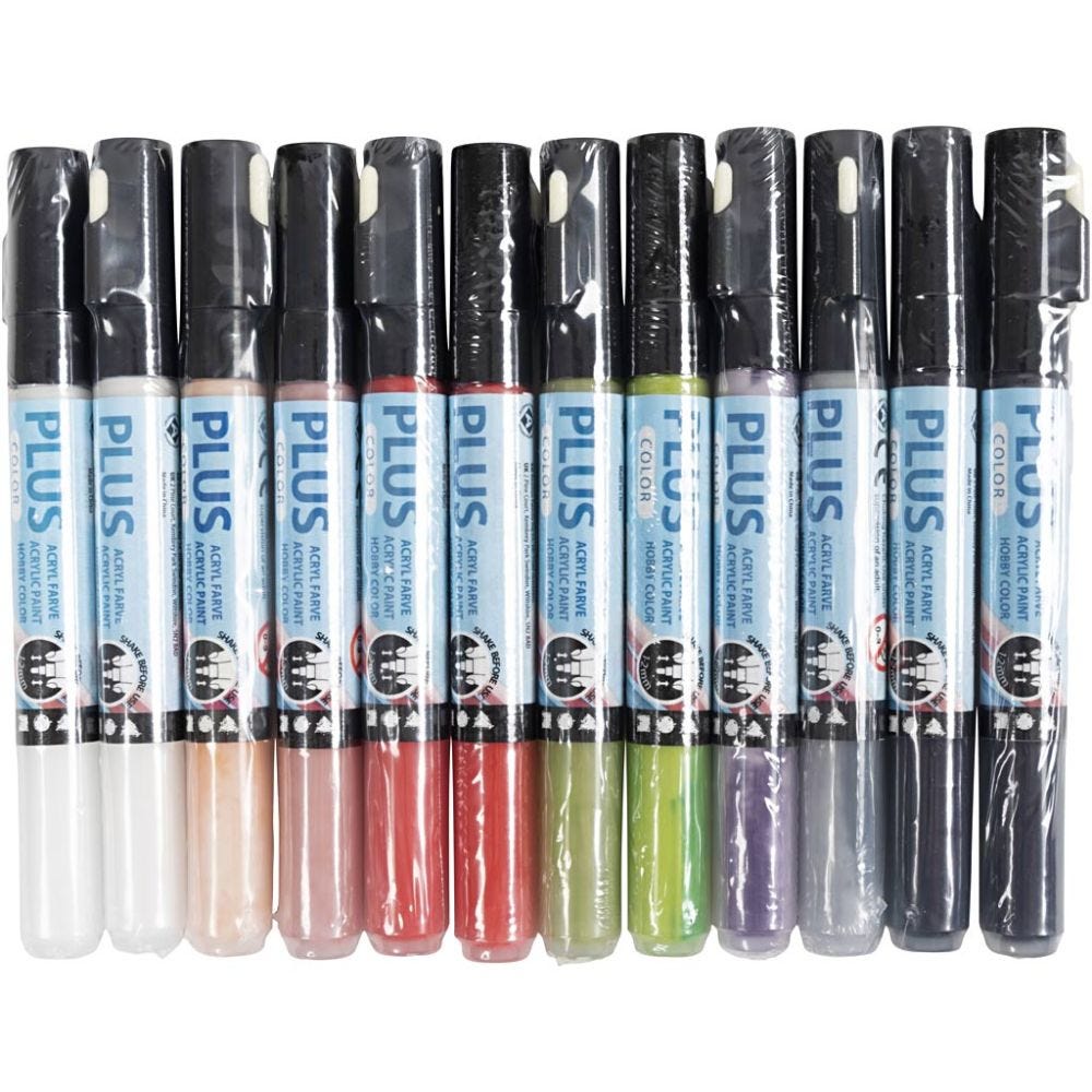 Plus Color Marker, L: 14,5 cm, 12 stuk/ 1 doos